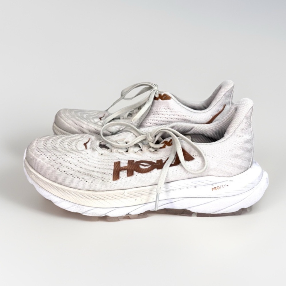 Hoka Mach 5 White Copper Athletic Running Shoe Women’s Size 9 - Picture 7 of 14